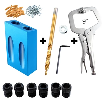 

50Pcs/Set New Mini Style Pocket Hole Jig Kit System For Wood Working Joinery Step Drill Bit & Accessories Wood Work Tool Set