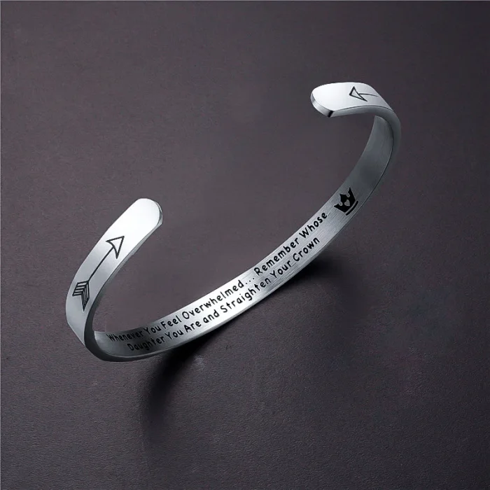 Remember You Are And Straighten Your Crown Bracelet Bangle Open End Jewelry Gifts UD88