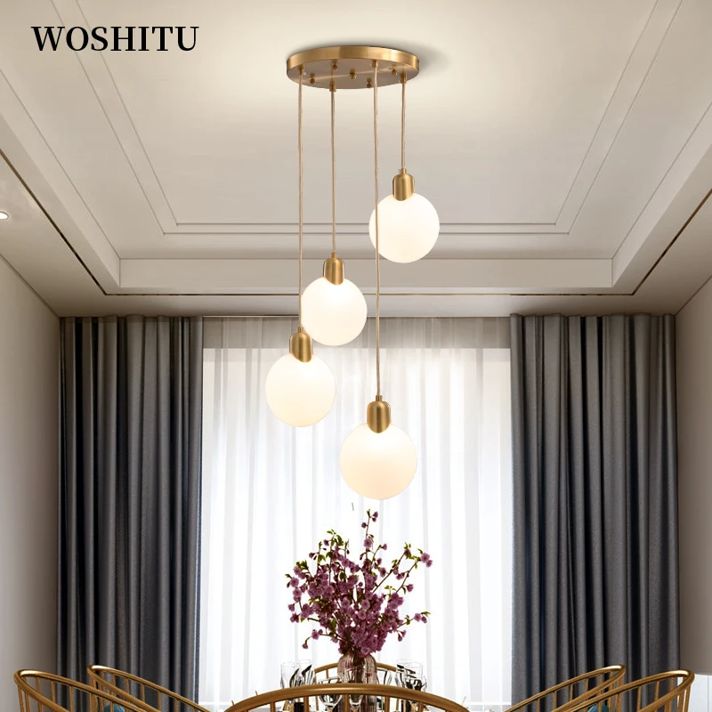 Nordic LED Pendant Lights For Living Room Gold Bedroom Bedside Glass Lamp Kitchen Lighting Home Ceiling Decor Fixture