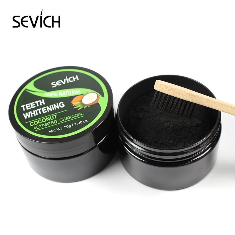 Sevich 30 г отбеливающий порошок для зубов дым кофе чай пятно удалить активированный уголь Бамбук порошок гигиена полости рта уход за зубами