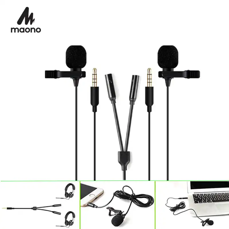 Maono Lapel Microphone Handsfree Clip on Lavalier Microphone Shirt