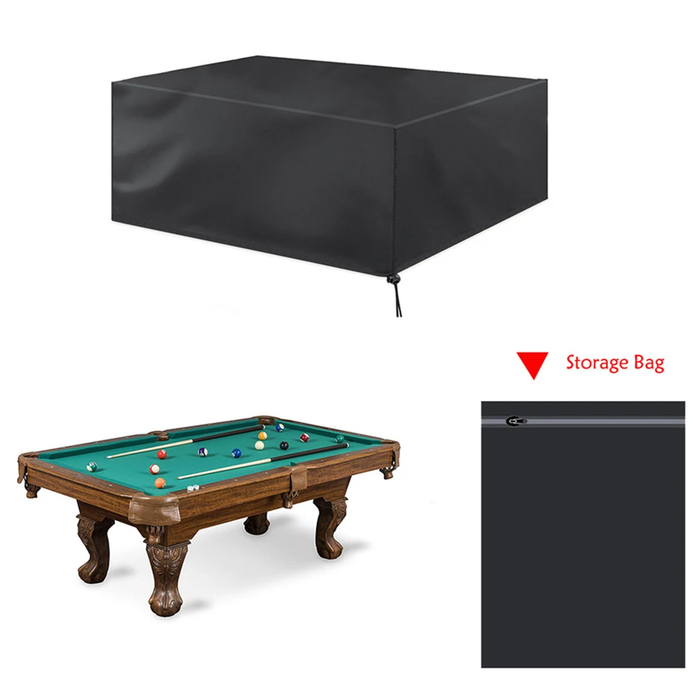 Upgrade 7/8/9FT Heavy Duty Leatherette Billiard Pool Table Cover,Urable ustproof Outdoor Table Protective Cover with Drawstring Waterproof Pool Table Cover 7FT: 89x46x32IN 