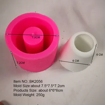 

Small Round Silicone Concrete Pot Making Mold Handmade Cement Mold for Flowerpot