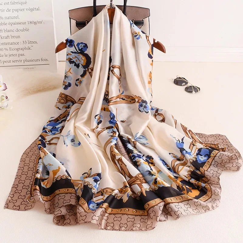 Luxury Brand Hijab Summer Women Scarves Soft Long Print Silk Scarves Lady Shawl And Wrap 2020 Pashmina Bandana Beach Stoles Women S Scarves Aliexpress
