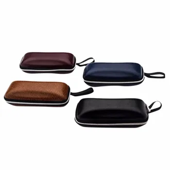 

1Pcs Men Black PU Leather Sunglasses Case Zipper Waterproof Sun Glasses Eyewear Storage Men Eyeglasses Genuine Spectacle Box
