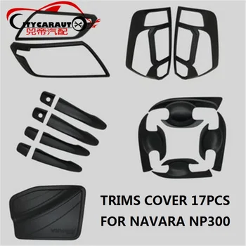 

CITYCARAUTO MATTE BLACK TRIMS STICKER COVER HEADLAMP TAIL LIGHT COVER TUNK BOWL HANDS COVER FOR nissan NAVARA NP300 d40 2014-17