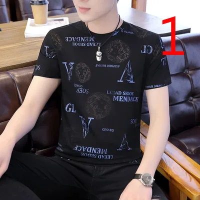 

Short-sleeved T-shirt men's tide brand Korean version of the self-cultivation cotton and linen men's shirt