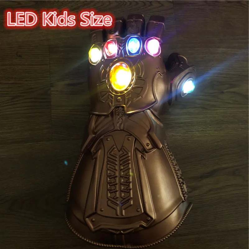 1: 1 светодиодный светильник Thanos Gauntlet Военные перчатки косплей Хэллоуин костюм реквизит Endgame 4 Quantum - Цвет: Thanos kid led