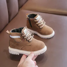 

2021 Autumn Winter Cheap Kids Boots Girls Boys Warm Snow Boots Child Short Boot Non-slip Outdoor Fashion School Shoes Size 30