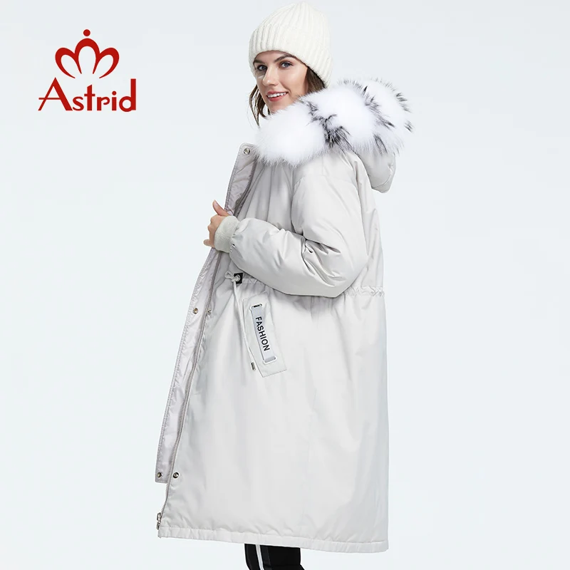 Astrid 2019 Зима Новое поступление пуховик женский большой натуральный мех