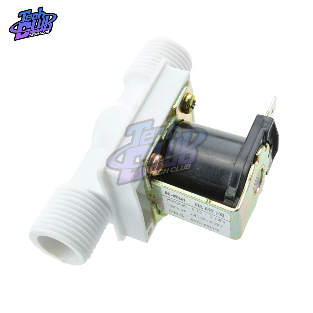 1/2 de plástico solenoide válvula solenoide de agua normalmente cerrado AC 220V magnética eléctrica DC N/C flujo de aire neumático interruptor de presión