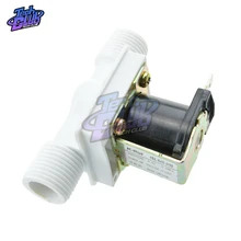 Válvula Solenoide de agua de solenoide de plástico de 1/2 "normalmente cerrada AC 220V flujo de aire magnético eléctrico DC N/C neumático de interruptor de presión(China)
