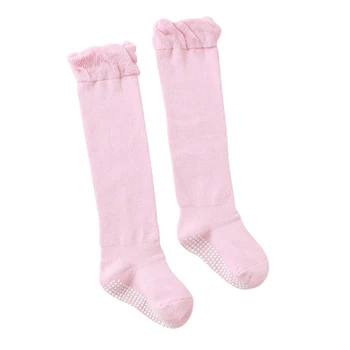 

1 Pair 0 to 3y Cute Baby Sock Non Slip With Grips Cotton Long Socks For Infant Girls Boys Newborn Knee High Socks 2020 Hot*