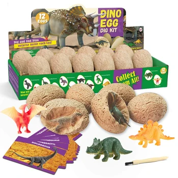 

12pcs DIY Party Dinosaur Eggs Dig Kit Science Paleontology Archaeology Birthday Gift For Kids Excavation Funny Educational Toys