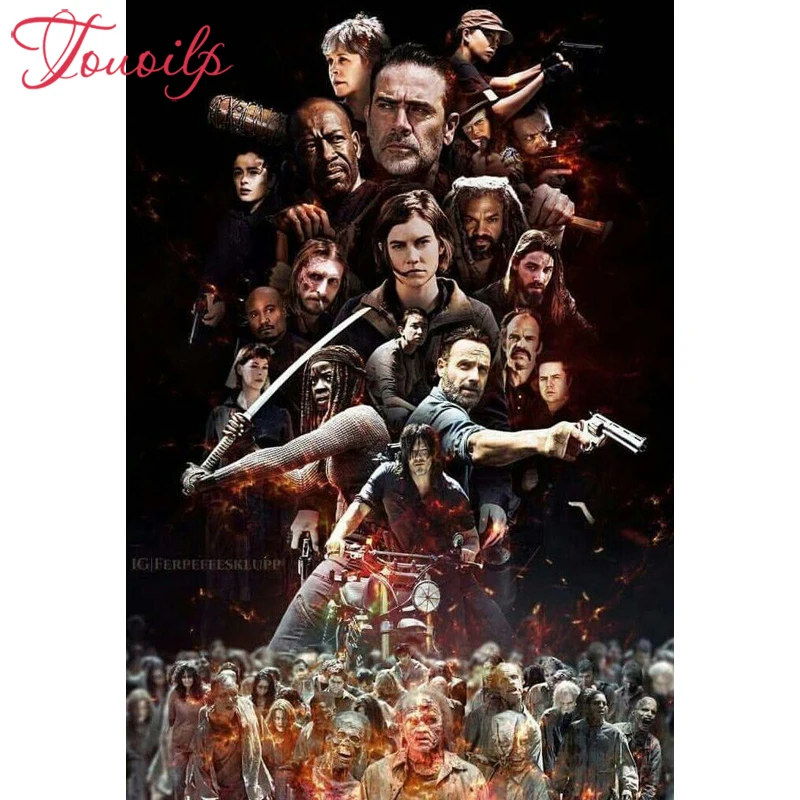 TOUOILP diy diamond embroidery full square&ampround drill 5d painting Walking dead mosaic home decoration | Дом и сад