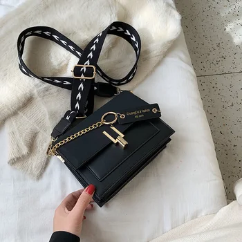 

2020 new mini handbags women fashion ins ultra fire retro wide shoulder strap messenger bag purse simple style Crossbody Bags