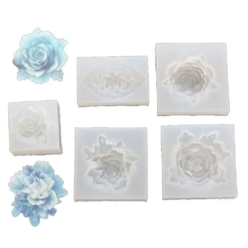 

5Pcs Handmade Flower Silicone Jewelry Resin Mold Kit Flower Floral Mold Resin Casting Mold Jewelry Making Art Craft Tool