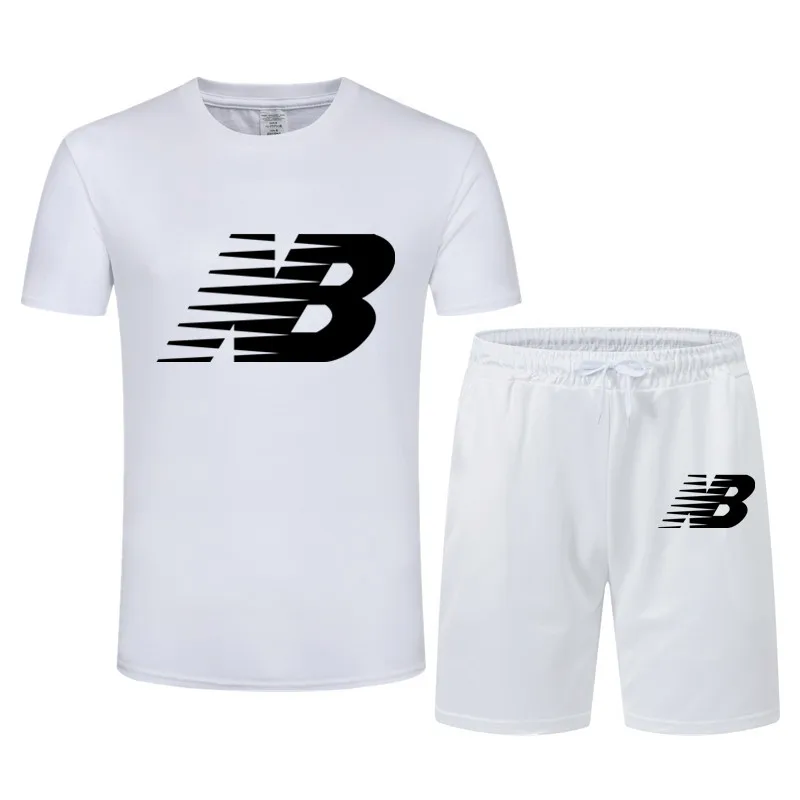 Conjunto de camiseta y pantalones cortos deportivos para hombre, ropa deportiva de alta calidad, para correr, gimnasio, informal, 2021