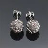 Earrings for Women 10mm New Silver Color Ball Red Rhinestone Crystal Ball Pave Beads Stud Earrings Jewelry 24 Colors AB White 3