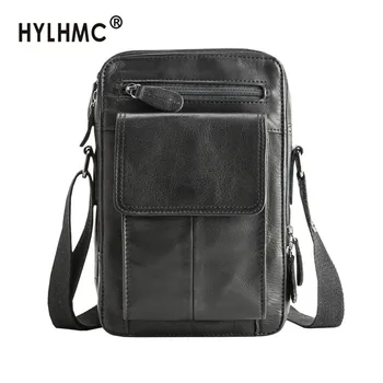 

Genuine Leather Men's Bag Men Small Crossbody Bag Fashion Trend Messenger Bags Shoulder Vertical Korean Casual Top Layer Leather