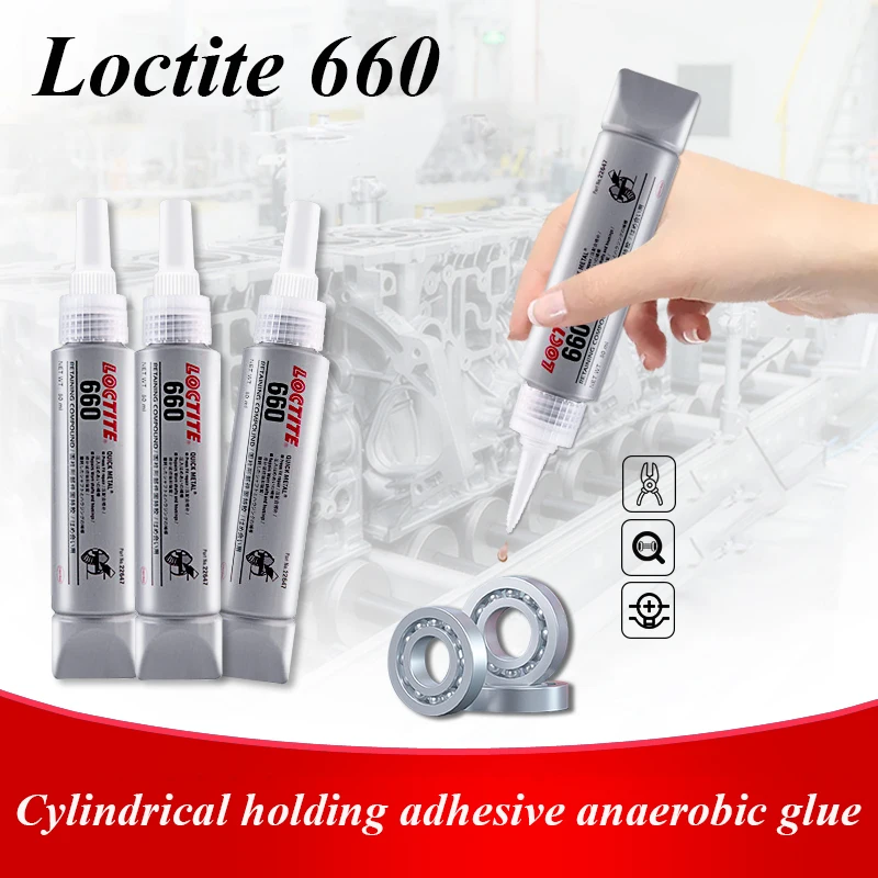 50Ml Loctite 660 Colla Riparazione Perno Albero Ad Alta Resistenza Colla Anaerobica Cuscinetto Motore Tenuta Riempimento Guarnizione Adesiva Cilindric