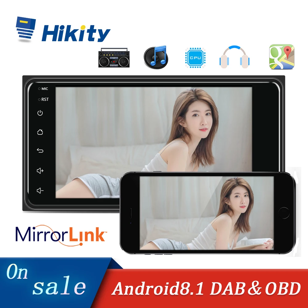 

Hikity Android 2din Car Multimedia Universal MP5 Player Radio GPS WIFI Autoradio 7' Touch Screen Car Stereo support DAB&OBD