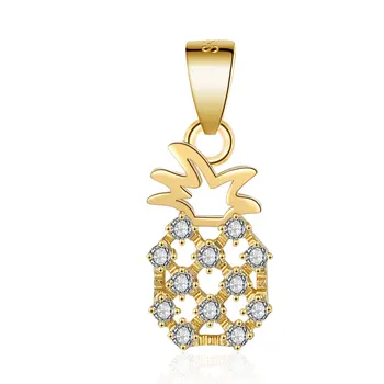 

Delicate S925 Sterling Silver Pineapple Fruit Shape Necklace Chain Pendant Inlaid Zircon DIY Handmade Jewelry Making Accessories