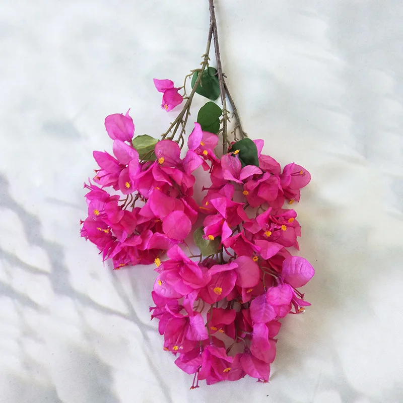 Искусственный цветок бугенвиллеи украшения в помещении моделирование бугенвиллеа Букет Искусственный цветок из шелка домашний вечерние декор стола - Цвет: Purple Rose Red
