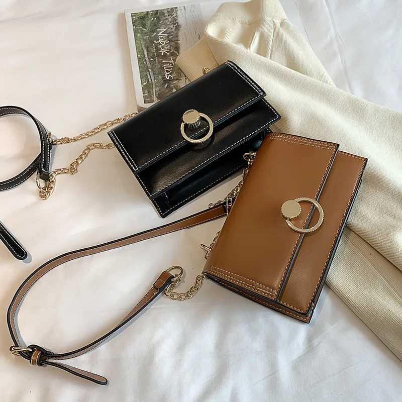 

2019 Early Spring Best Friend Series Square Sling Bag Simple niu bi huan Magnetic Snap Shoulder Oblique WOMEN'S Bag