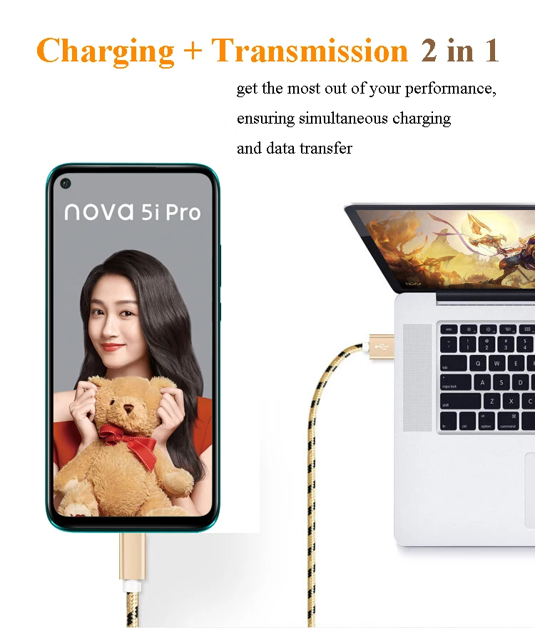 Кабель NATESWE Micro USB для быстрой зарядки телефона, кабель USB для Xiaomi Redmi Note5, кабель Micro USB для зарядки и передачи данных для samsung, шнур USB