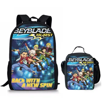 

Fashion Teenager Boys Beyblade Burst Printing Cartoon Student Schoolbag Set Children Cool Schoolbags Backpack with Lunchbag