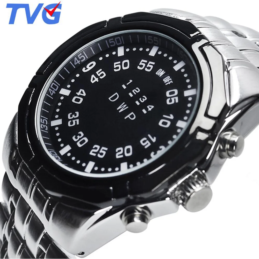 TVG Men Watches Men Led Digital Watches Stainless Steel Electronic Wristwatch Men Sports Watches Relogio Masculino reloj hombre images - 6