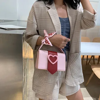 

2019 new fashion designer style high texture simple single shoulder bag horizontal style messenger love small square bagwomen