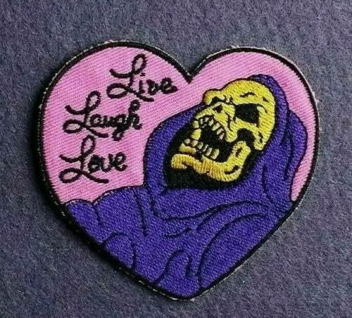 

Skeletor Laughing Iron-On Patch - Live Laugh Love He-Man Masters Of The Universe ≈7×6.5 cm