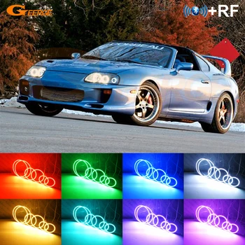 

For toyota supra MKIV A80 1993-2002 Excellent RF remote Bluetooth APP Multi-Color Ultra bright RGB LED Angel Eyes Halo Ring kit