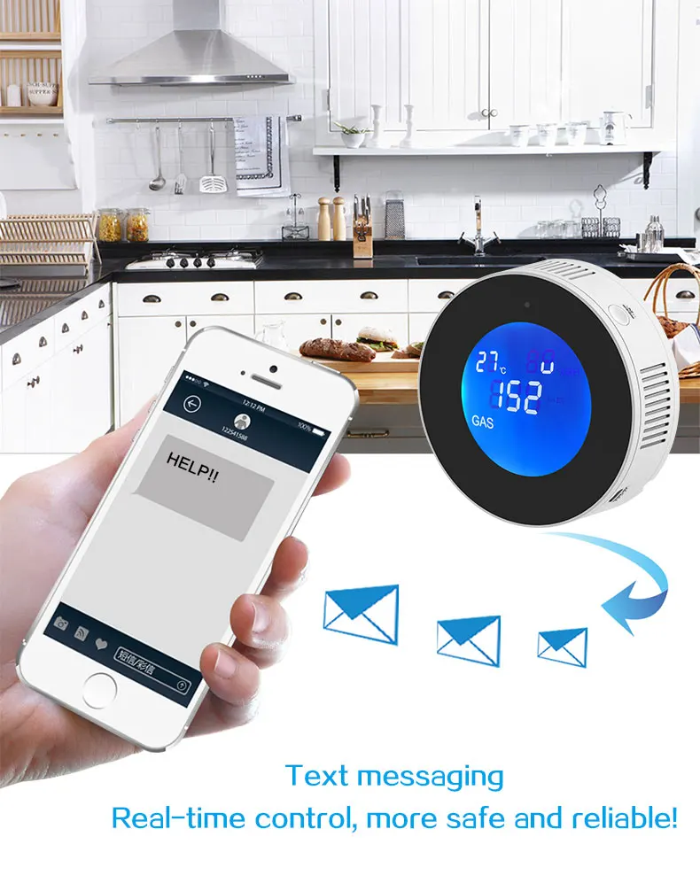 YAOSHENG 210 Вт Tuya Wifi детектор газа SmartLife приложение контроль горючий природный газ