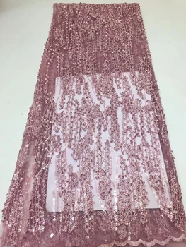 

African lace fabric 2019 high quality lace, French lace fabric tulle, Nigerian wine sequin lace ZX33681