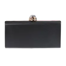 Модная женская сумка-кошелек с черной пластиковой коробкой, сумочка, вечерняя сумочка, Свадебная вечеринка, выпускной, металлический клатч