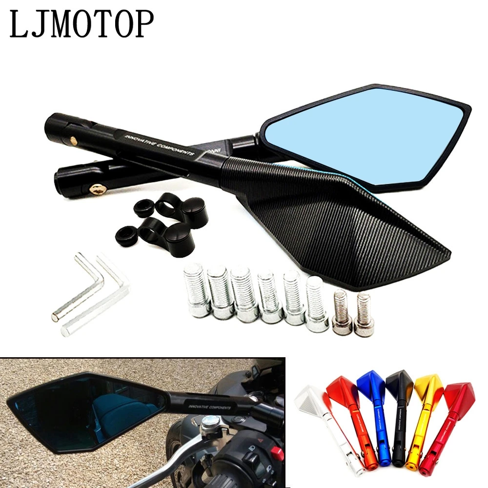 Universal Motorcycle Rearview Mirror Moto Side Mirrors Cnc Black For