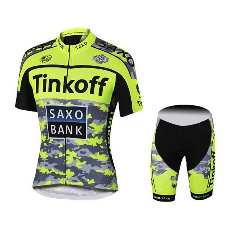 Saxo Bank Tinkoff Ropa Ciclismo/ciclo Ropa Ciclismo Спортивная одежда/bicicleta de carreras Ropa Ciclismo Джерси 9D нагрудник шорты - Цвет: C14