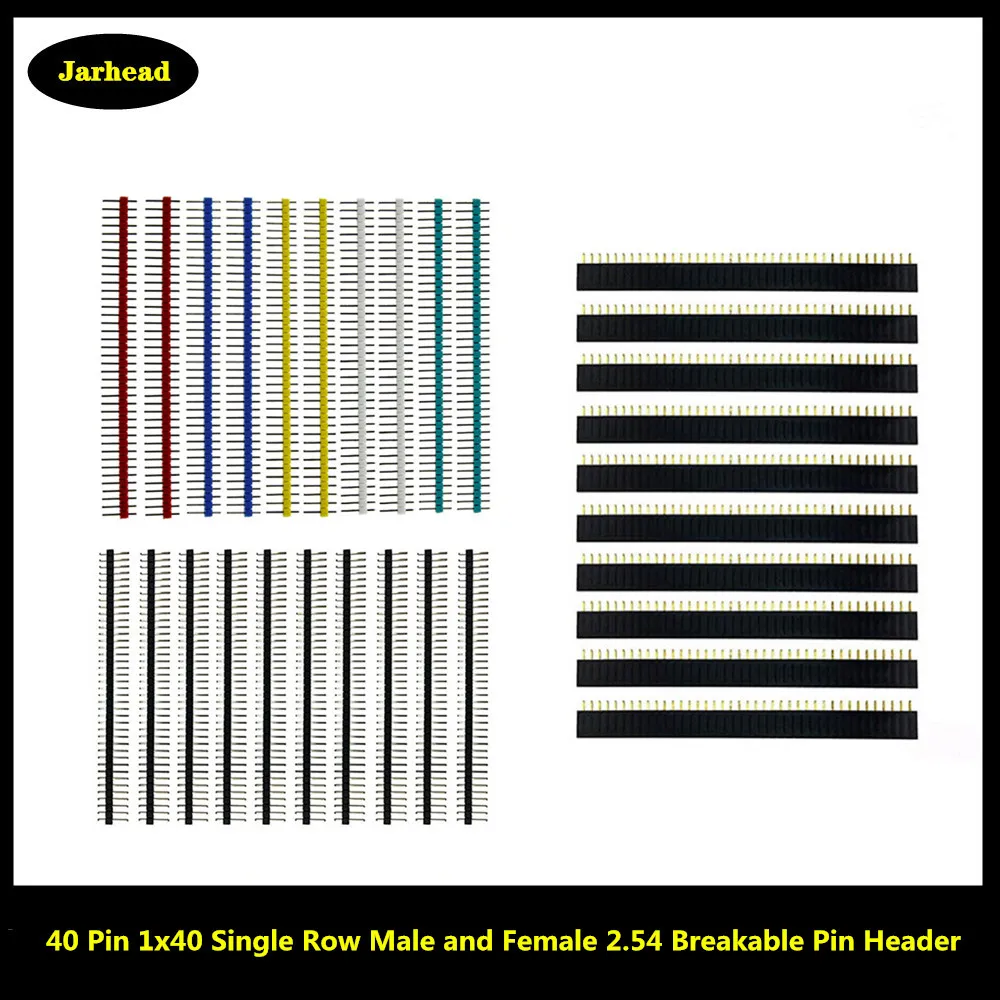 40 Pin 1x40 Single Row Male and Female 2.54 Breakable Header PCB JST Connector Strip for Arduino Black | Обустройство дома