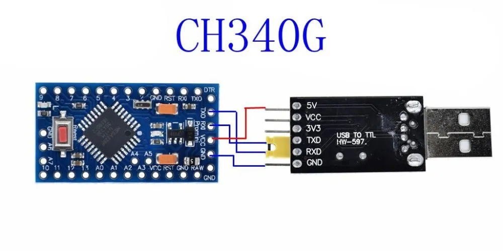 CH340 module USB to TTL CH340G upgrade download a small wire brush plate STC microcontroller board USB to serial