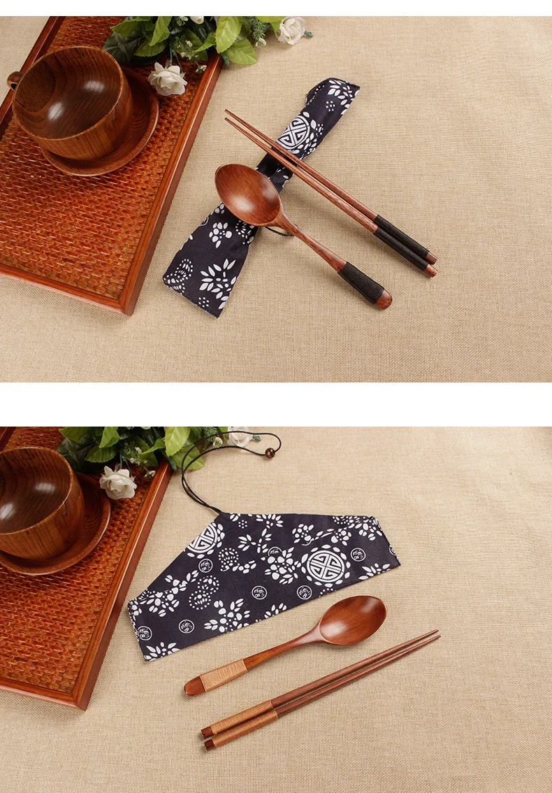 Деревянный CHOPSTICKS набор ложек для путешествий студентов экологически чистые деревянные портативные деревянные столовые приборы набор бытовой Японский Стиль A