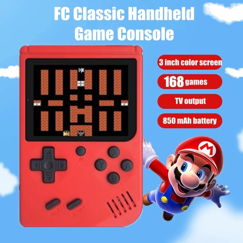 

Retro 168 in 1 Video Game Console Portable Handheld Game Players 8 Bit Mini LCD Color Classic TV Game for Child Nostalgic Playe