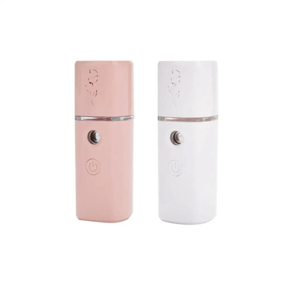 Mini Humidifier Aroma Diffuser Car Accessories Pink Color White Portable Facial Face Care Moisturiz