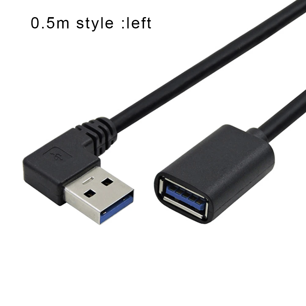 0.5m left USB 3,0 удлинитель 90 градусов высокая скорость портативный для домашнего офиса бизнеса DU55 - Цвет: 0.5m left