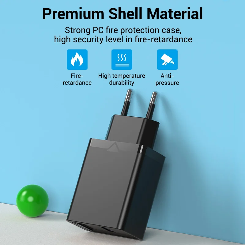 Vention USB Quick Charge 3.0 QC 22.5W USB Charger for Huawei SCP Samsung Xiaomi Fast Wall Charging Portable Mobile Phone Charger