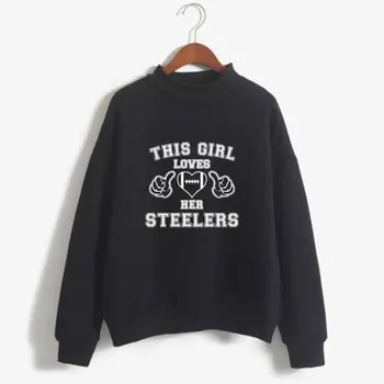 

Casual Print Turtleneck This Girl Loves Her Steelers Pullovers Men Women Hoodie Fall/Winter Hoodie Streetwear Fashion Sweatshirt
