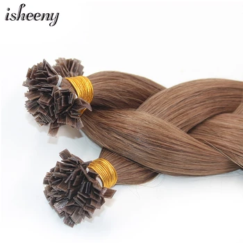 

Isheeny 14" Fusion Human Hair Extensions 50pcs Keratin Flat Tip European Remy Hair