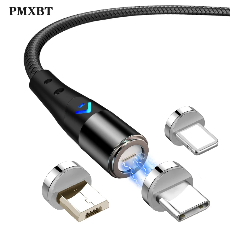 Магнитный кабель для быстрой зарядки Micro usb type-C для мобильных смартфонов iPhone, samsung, Xiaomi, USB-C, 3 А, шнур для быстрой зарядки и передачи данных